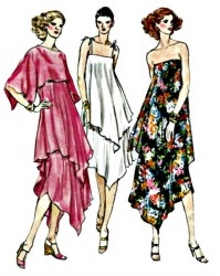 9778 1979 VOG HANKIE HEM DRESS LENGTHS, CAPE PATTERN 14 36